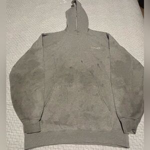 Vintage Carhartt Distressed Thrashed Faded Gray Hoodie Size Large